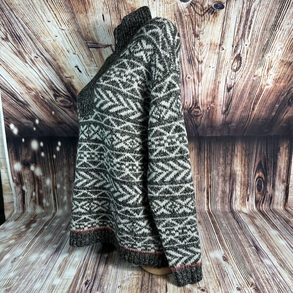 Christopher & Banks Womens Size X Large Black Gray Mock Neck Sweater 1/4 Zip Top - Picture 4 of 9